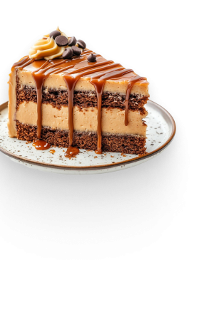 delicious-caramel-cake-slice-indulge-decadent-treat 1