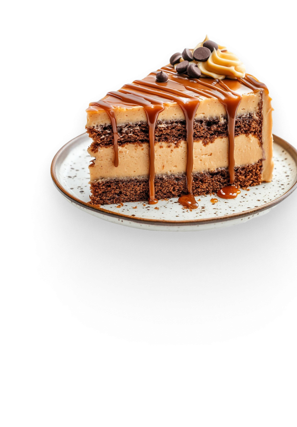 delicious-caramel-cake-slice-indulge-decadent-treat 2